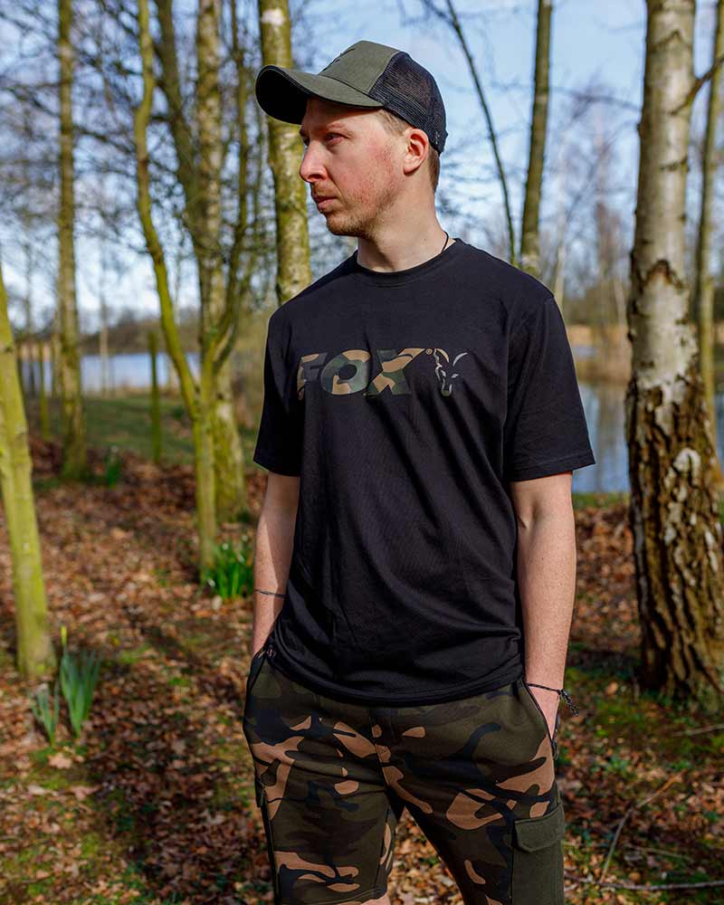 Футболка чорна Fox Black / Camo Logo T-Shirt - Зображення 6