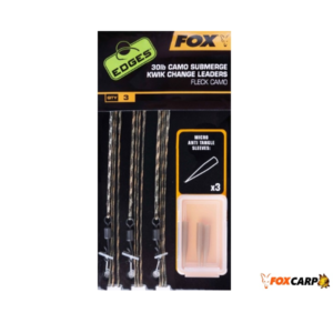 Без сердечника Fox Submerge Camo Leaders Kwik Change Kit 30lb x3