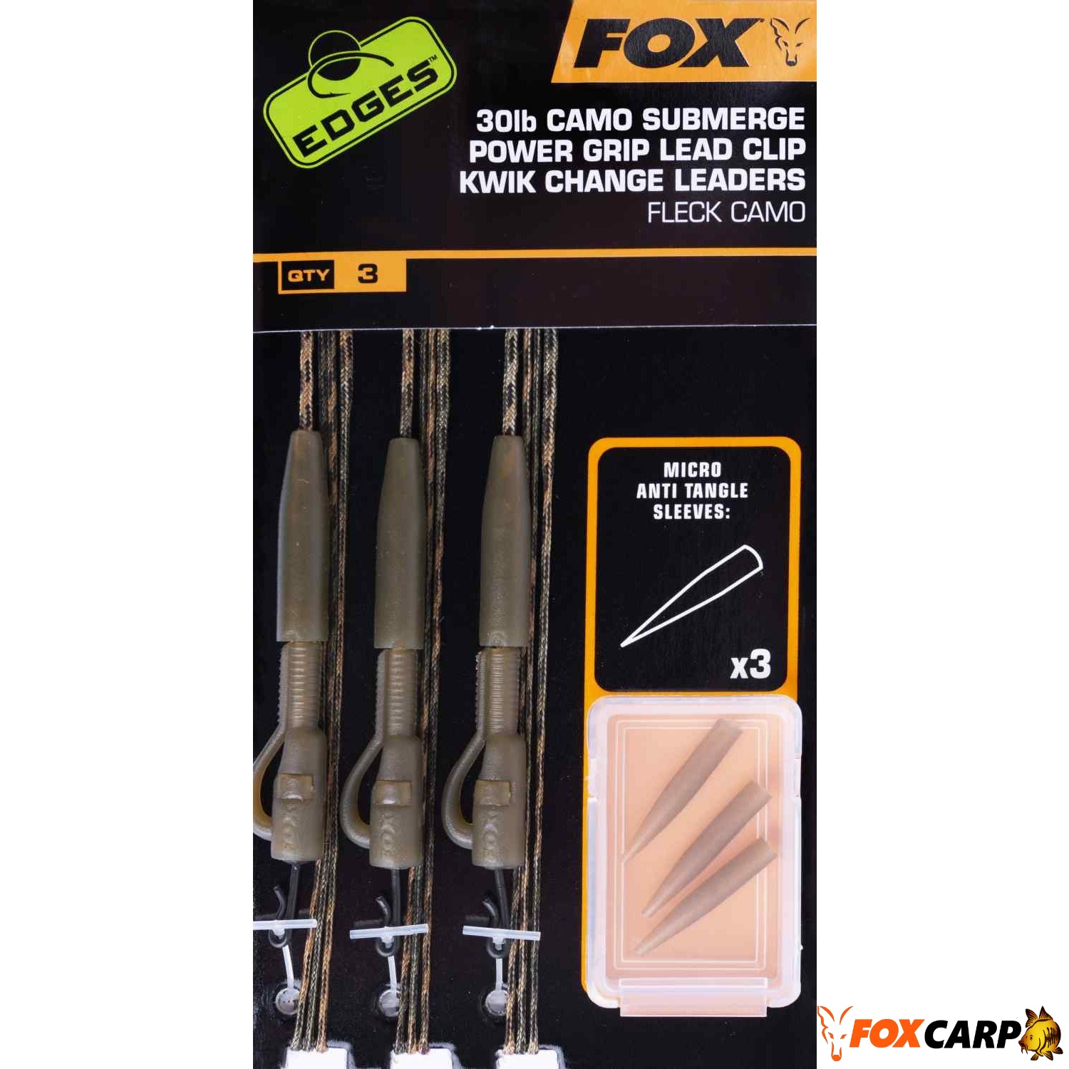 Без сердечника FOX Submerge Camo Power Grip Lead Clip Kwik Change