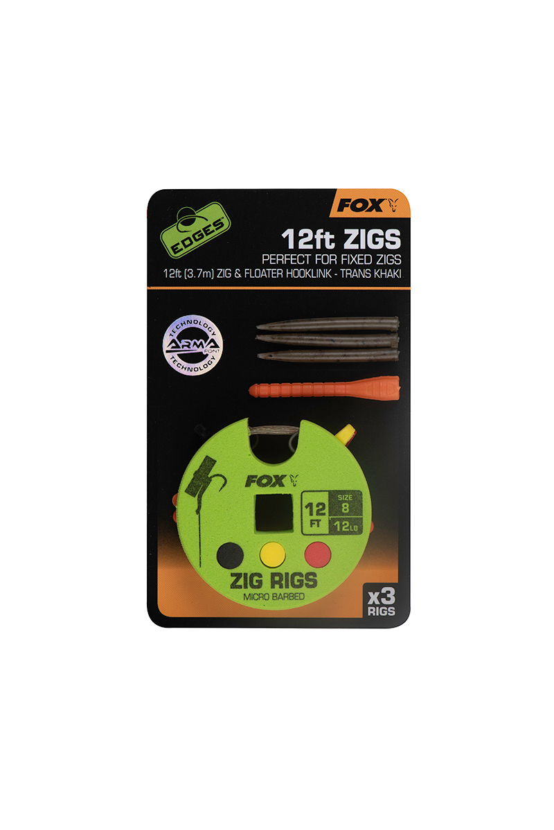 Готовий зіг повідок Fox Edges Zig Rig 8 - 12lb 12ft x 3 (3.7M)