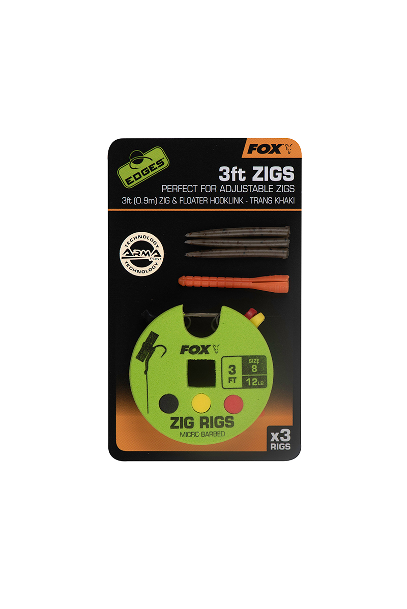 Fox Edges Zig Rig 8 - 12lb 3ft x 3 (0.9M) – Готовий зіг повідок
