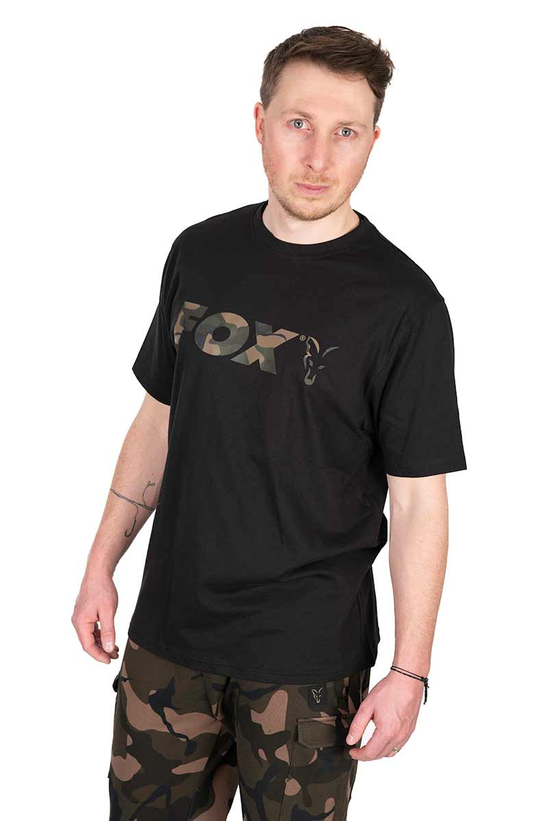 Футболка чорна Fox Black / Camo Logo T-Shirt - Зображення 3