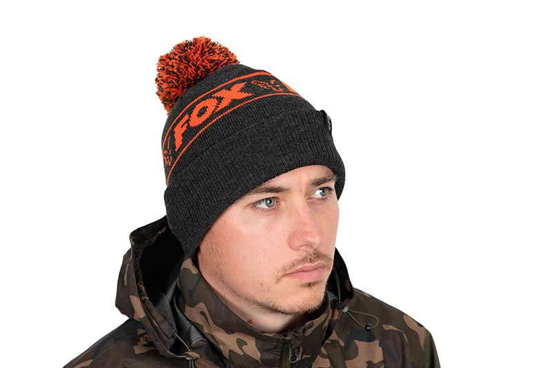 Шапка Fox Collection Bobble Hat Black & Orange - Зображення 2