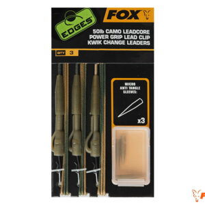 Fox 50lb Camo Leadcore Power Grip Lead Clip Kwik Change Leaders