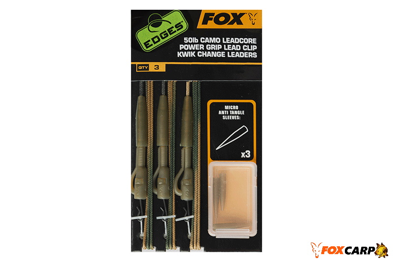 Fox 50lb Camo Leadcore Power Grip Lead Clip Kwik Change Leaders