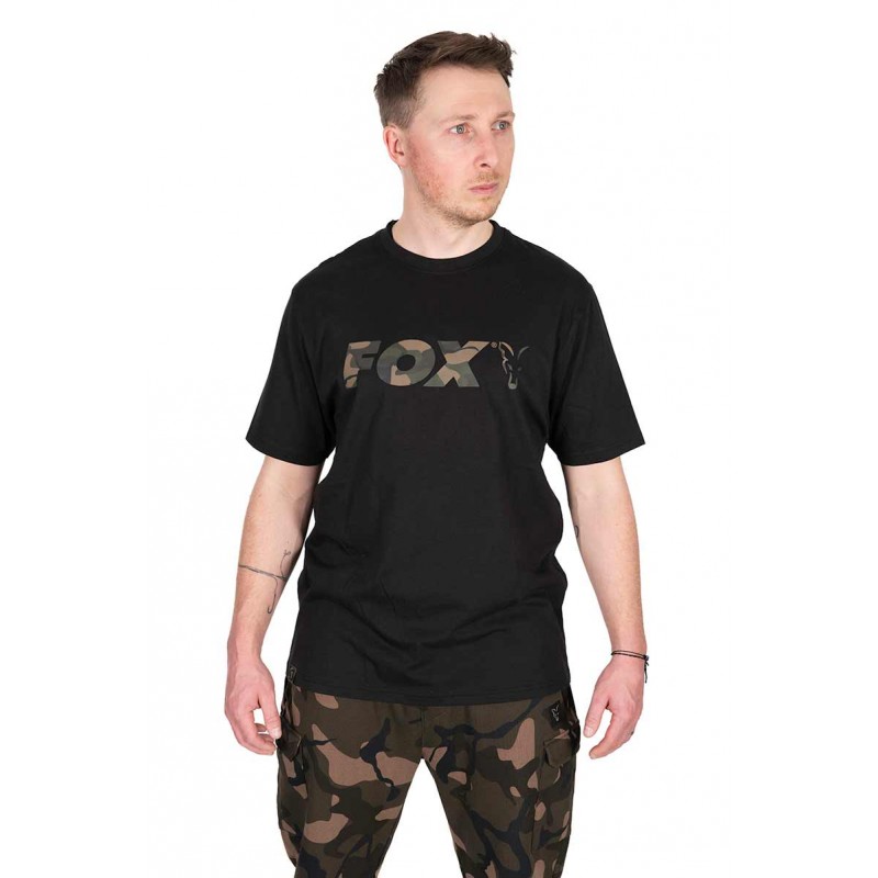 Футболка чорна Fox Black / Camo Logo T-Shirt