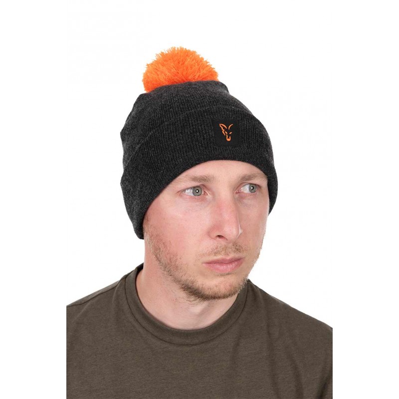 Шапка Fox Collection Bobble Hat Black / Orange