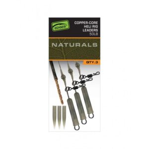 Fox Edges Naturals Copper-Core Heli Rig Leaders 50lb 75cm x3