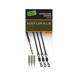 Fox Edges Naturals Copper-Core Leaders 50lb 75cm x3