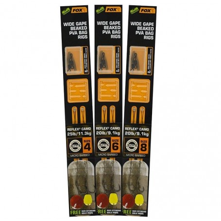 Готовий повідок для ПВА матеріалів Fox Edges Wide Gape Beaked PVA Bag Rigs Brown & Green