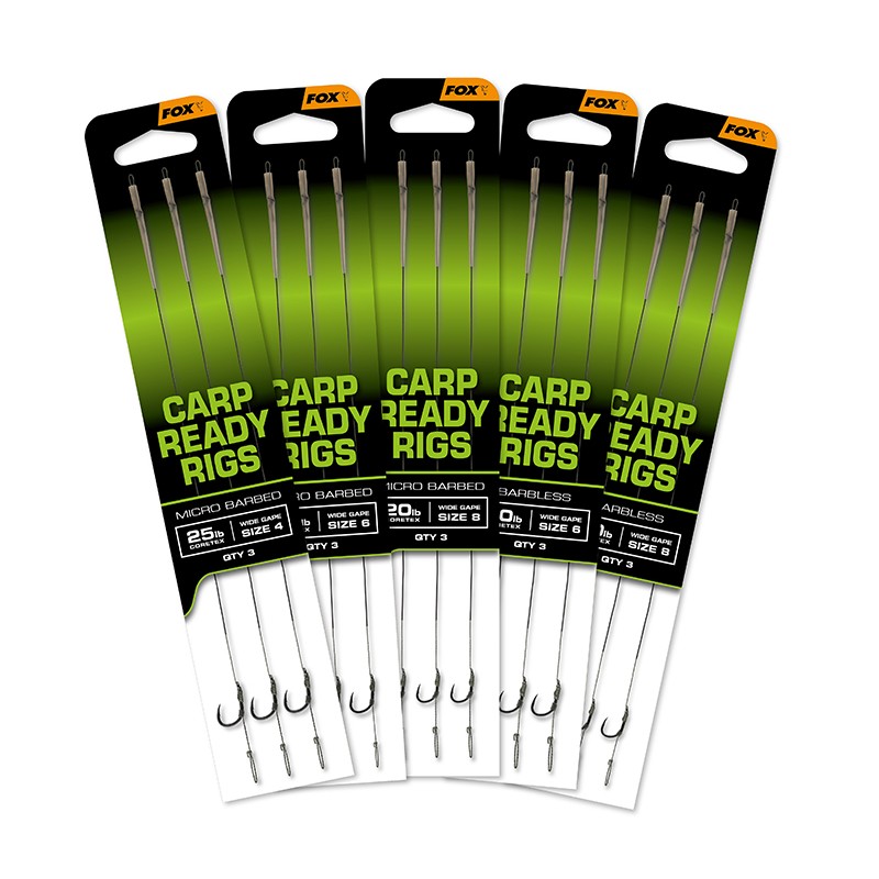 Готові повідки Carp Ready Rigs x 3 - Wide Gape Barbless ( Гачки без борідки)