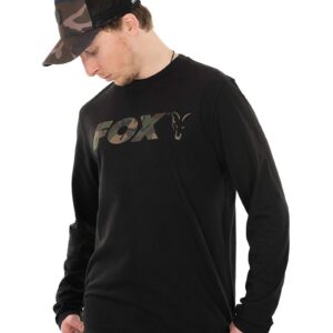 Чорно/комуфляжна футболка з довгим рукавом Fox Black / Camo LS