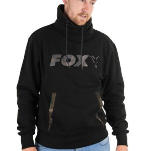 Толстовка кенгуру FOX BLACK/CAMO HIGH NECK