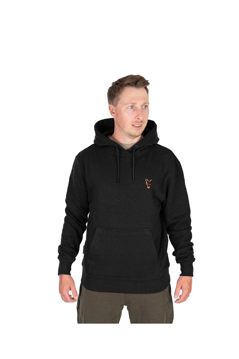 Толстовка Кенгуру Fox Collection Hoody Black & Orange